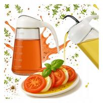 Stiklinis aliejaus, acto, alyvuogių dozatorius 600 ml su matuokle