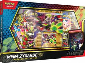 Kolekcionuojamos kortelės - Pokémon TCG Mega Zygarde ex Premium Kolekcija Su 4 Booster Paketais, Kolekcionieriaus Ženklelis, Žalias, Juoda