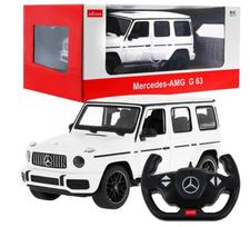 Pulteliu valdoma mašina, nuotoliniu būdu valdomas automobilis Mercedes G 63 visureigis RC 1:14 baltas