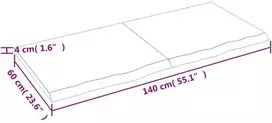 Vonios stalviršis, šviesiai rudas, 140x60x(2-4)cm, mediena