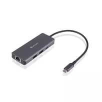 ESTUFF ES623013 USB-C 6-in-1 Mobile Hub, 4K HDMI, 2x USB-A, 100W PD, Aliuminis, Pilkas