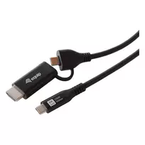 EQUIP USB-C į USB-C + HDMI adapteris su 100W PD, 4K/60Hz, aliuminio