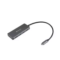 ESTUFF ES623007 USB-C įkrovimo stotelė 165W GaN 4 prievadai Power Delivery Space Gray