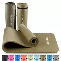 Tunturi NBR Fitness Mat 15 mm – Army Green, neslystanti mankštos kilimėlis jogai ir pilatesui