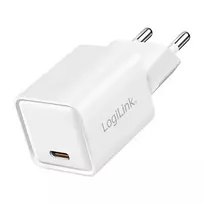 LogiLink USB-C įkroviklis 20W GaN, 1 prievadas, USB Power Delivery, baltas