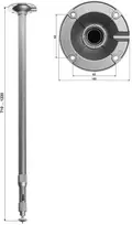 DELTA BR-60X120 teleskopinis lubų laikiklis CCTV kameroms, 710–1220 mm, baltas