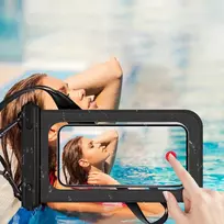 JUST MUST vandeniui atsparus telefono dėklas juodas – IPX8 30 m povandeninis dėklas išmaniesiems telefonams