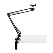 PULUZ PU650B gyvos transliacijos stovas su telefono laikikliu (juodas) – stalinis stovas su 16 cm LED žiedine šviesa