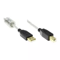 Good Connections USB 2.0 aukštos kokybės laidas su ferito šerdimi ir auksuotais kontaktais, permatomas, 5 m