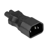 KABELMEISTER SKA-1470S IEC C14 į C7 maitinimo adapteris – 250 V / 2.5 A, juodos spalvos