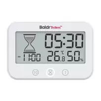 RAINPOINT BALDRTHERM B0549STH vonios laikmatis su temperatūros ir drėgmės matuokliu, IP24 atsparus vandens purslams, atgalinis / į priekį skaičiavimas, LCD foninis apšvietimas, tvirtinimas siurbtuku / stoveliu / prie sienos
