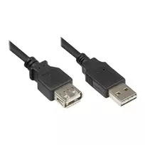 Good Connections USB 2.0 prailginimo laidas EASY, A tipas (vyriškas) į A tipą (moteriškas), juodas, 0,5 m