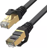 UNITEK Cat.7 SSTP plokščias Ethernet pataisos kabelis 1m juodas RJ45 10Gbps 600MHz