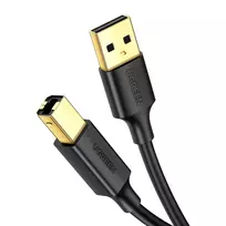 UGREEN US135 USB 2.0 A-B laidas, auksuoti kontaktai, 2 m, juodas