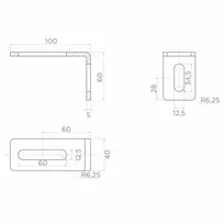 PSG 60.041 Vamzdžio kreipiamojo volo laikiklis 100x60 mm, cinkuotas plienas