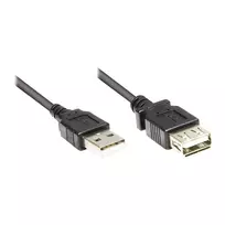 GoodConnections USB 2.0 prailginimo laidas, A kištukas į A lizdą, 0,6 m, juodas