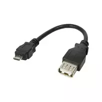 LogiLink AU0030 USB 2.0 OTG adapterio laidas, Micro-USB B kištukas į USB A lizdą, 480Mbps, 0,1 m, juodas