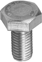 M10 x 30 mm šešiabriaunis varžtas, cinkuotas plienas, tvirtumo klasė 8.8, DIN 933 / ISO 4017