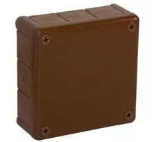 VIPLAST VP-51 paviršinio montavimo prijungimo dėžutė, 12 kabelių įvadų, ruda, IP55, 118x118x46mm