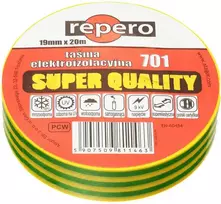 REPERO 701 geltonai žalia PVC izoliacinė juosta 19 mm x 20 m