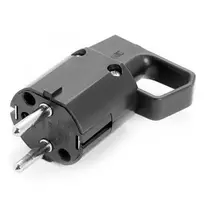 VIPLAST 325-05 Uni-Schuko kištukas su auselėmis ir įžeminimu, 16A 250V, IP20, juodas