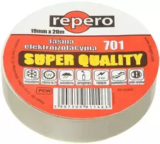 REPERO 701 balta PVC elektros izoliacinė juosta 19 mm x 20 m