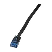 LogiLink Flat Cat.5e U/UTP Patch Cable, RJ45, 0,5 m, juoda
