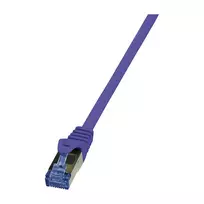 LogiLink CQ302VS Cat.6a S/FTP laidinis kabelis, 0,5 m, violetinis, LSZH, su apsauga nuo užkabinimo