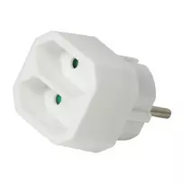 LogiLink LPS218 Euro kištukinis adapteris su 2 lizdais, baltas