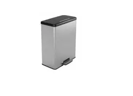 CURVER Deco Bin pedalinis šiukšlių konteineris 65L, sidabrinis metalo efekto