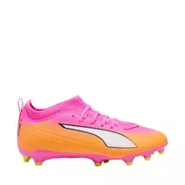 Puma Ultra 6 Match FG/AG jaunimo futbolo batai juodi balti rožiniai