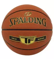 Spalding TF Gold krepšinio kamuolys patalpoms ir laukui - oficialus 7 dydis, kompozitinė oda, patobulintas sukibimas, gilūs grioveliai, oranžinė