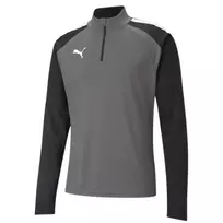 PUMA teamLIGA 1/4 vyriškas sportinis megztinis su užtrauktuku, pilkai-juodas
