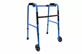 REH Balkonik RF-131 abipusis vaikščiojimo rėmas su 8 lygių aukščio reguliavimu, sidabrinis aliumininis sulankstomas judėjimo pagalbininkas, 120 kg talpa