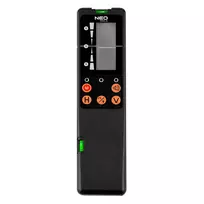 NEO TOOLS 75-151 Lazerio spindulio detektorius raudoniems sukimo lazeriams su dvipusiu LCD ir strypo spaustuvu