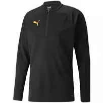 PUMA vyriški individualFINAL 1/4 užtrauktuku treniruočių marškinėliai juodi L