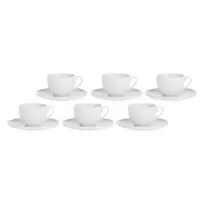 LA PORCELLANA BIANCA Corte arbatos puodelių rinkinys su lėkštutėmis – 6 vnt., baltas, 200 ml