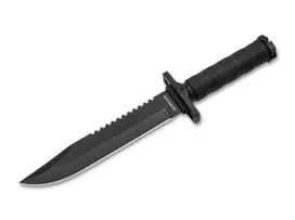 BOKER MAGNUM John Jay Survival Peilis 02SC004 Fiksuotas Ašmenų 440A Nerūdijančio Plieno Clip Point Su Pjūklu Ant Nugarėlės, Aliuminio Rankena Su Išgyvenimo Rinkiniu ir ABS Makštimi