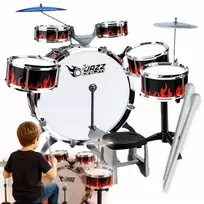 SUPRIMO K-DRUMS 2 didelis vaikų būgnų komplektas su 6 būgnais, raudonas/juodas