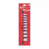 Milwaukee 10 dalių 3/8 inch pavaros imperinių (SAE) veržliarakčių komplektas su FOUR FLAT™ apsauga nuo riedėjimo