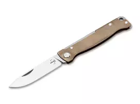 Boker Plus Atlas Brass sulankstomas peilis, D2 plieno geležtė, Frame Lock, EDC