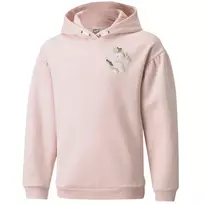 PUMA Alpha Hoodie FL Megztinis Šviesiai Rožinis Vaikams 116 cm