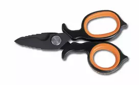 BETA elektriko žirklės 1128BAX – 145 mm nerūdijančio plieno su kabelių apnuoginimo įpjova, oranžinės/juodos spalvos