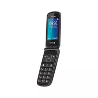 KRUGER & MATZ Simple 929 GSM senjorų telefonas su dideliais klavišais, SOS mygtuku, įkrovimo stotele, dviem SIM, FM radiju, žibintuvėliu – juodas