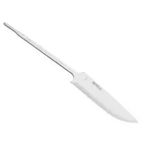 Helle #1075 Trigubai laminuotas nerūdijančio plieno peilio geležtės ruošinys, 100 mm, Scandi šlifavimas, Drop Point, Poliruotas