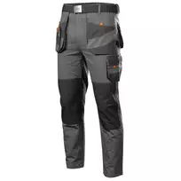 NEO Tools 81-325-L apsauginės kelnės, L dydis, pilkos/juodos su oranžinėmis detalėmis