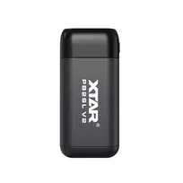 XTAR PB2SLV2 18650 Baterijų įkroviklis ir Power Bank su USB-C PD3.0 ir QC3.0