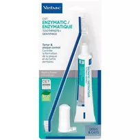 VIB Virbac C.E.T. Enzymatic Dental Care Kit šunims ir katėms – 3 dalių rinkinys su paukštienos skonio dantų pasta, dvišaliu šepetėliu ir pirštų šepetėliu