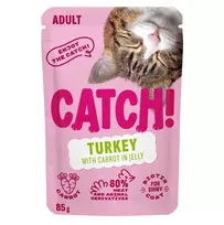 CATCH Kalakutiena ir morka želė šlapi kačių maistas, 85 g pakelis