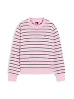 Tommy Jeans Megztinis 'Essential' rožių spalva / ryškiai raudona / juoda / balta